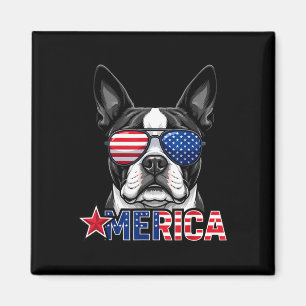 Íman Bulldog francês 4 de julho merica bandeira america