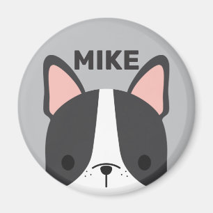 Íman Bulldog Francês Bonito com Nome Personalizado