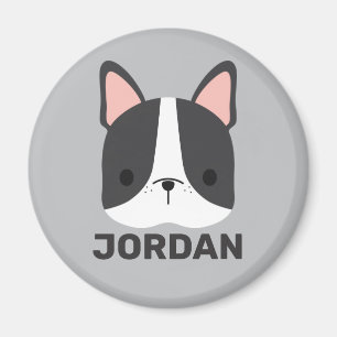 Íman Bulldog Francês Bonito com Nome Personalizado