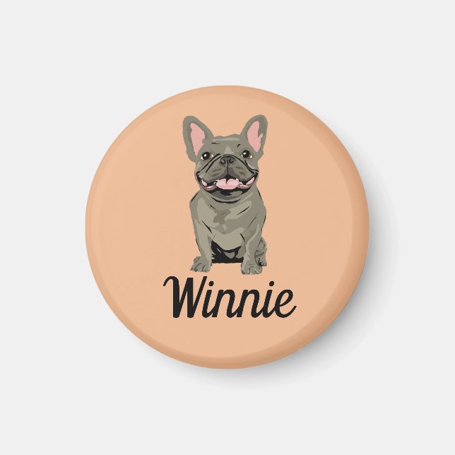 Íman Bulldog Francês Cinza (Frente)