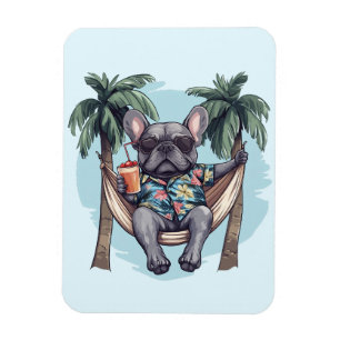 Íman Bulldog Francês em Top Havaiano