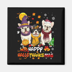 Íman Bulldog Francês Feliz Hallothanksmas Amante de Cac