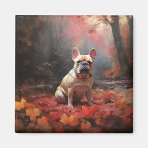 Íman Bulldog Francês na Queda de Folhas de Outono Inspi