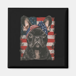 Íman Bulldog Francês Patriótico 4 De Julho EUA American
