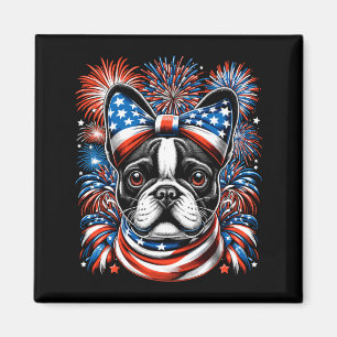 Íman Bulldog Francês Patriótico Masculino 4 De Julho EU