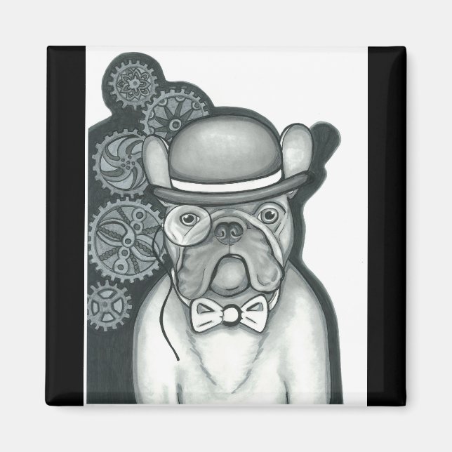 Íman Bulldog Francês Steampunk (Frente)