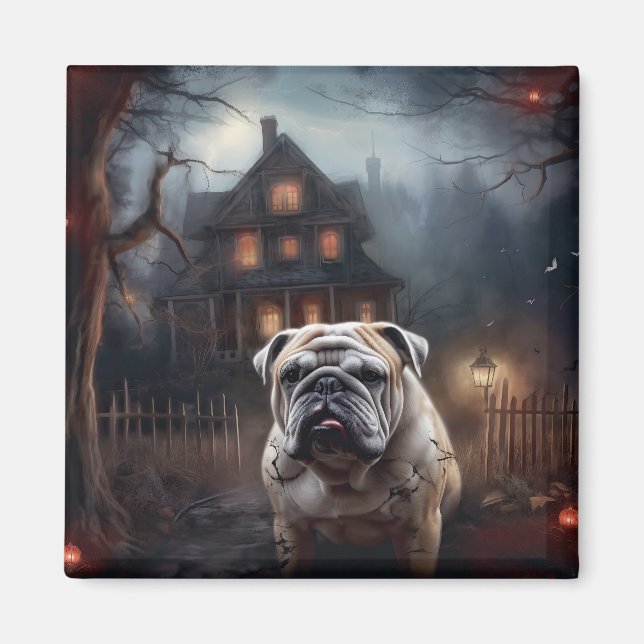 Íman Bulldog Halloween Scary (Frente)