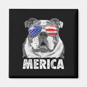 Íman Bulldog Inglês 4 De Julho Merica Homens Mulheres E