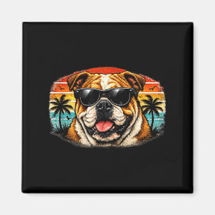 Íman Bulldog legal retrô pôr do sol vibrações de verão 