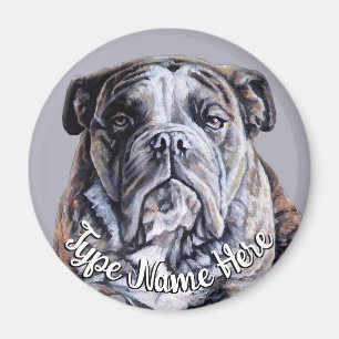 Íman Bulldog Magnet Personalizado Inglês Bulldog Gift