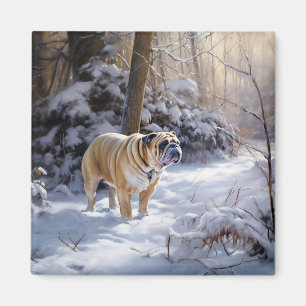 Íman Bulldog Natal Brushed Let It Snow