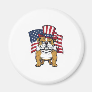 Íman Bulldog Patriótico Com Desenho Vetorial de Bandeir