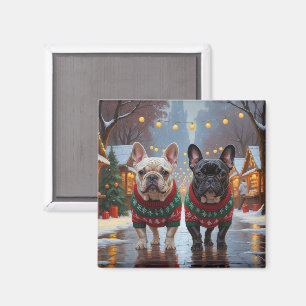 Íman Bulldogs Franceses Natal Neve Feriado