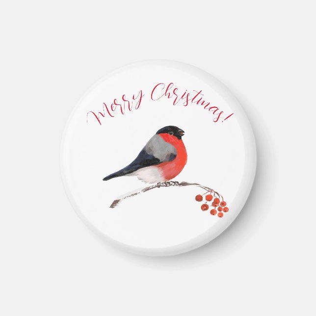 Íman Bullfinch e bagas vermelhas, Feliz Natal (Frente)