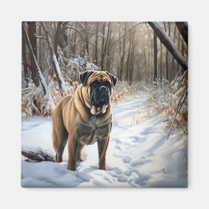 Íman Bullmastiff Deixe Nevar Natal