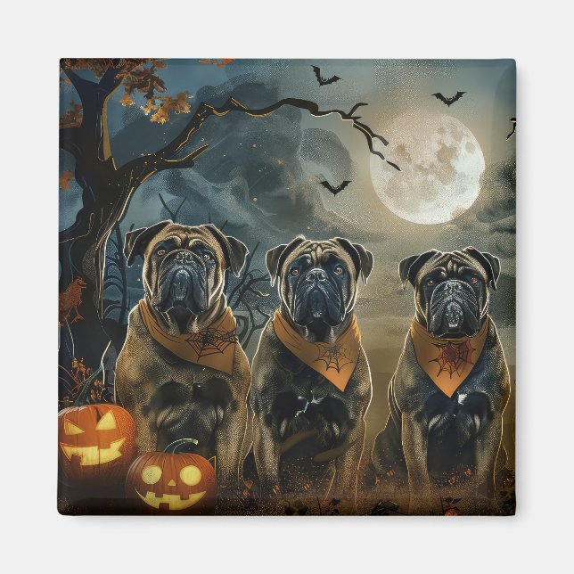 Íman Bullmastiff Halloween Spooky (Frente)