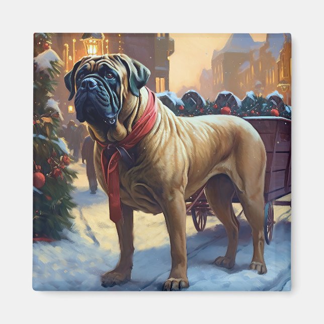 Íman Bullmastiff Natal Festivo (Frente)