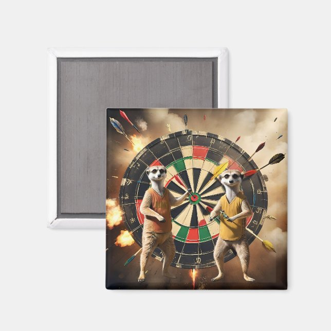 Íman Bullseye Burrow: Meerkat Dart League, (Front/Back)