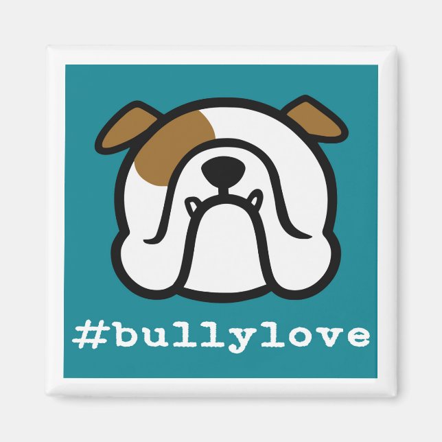 Íman #bullylove - Bulldog love! Inglês Bulldog (Frente)