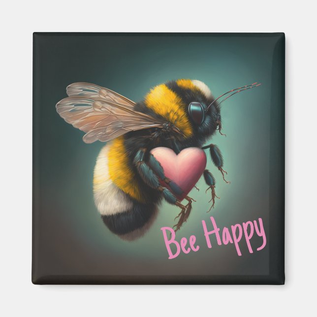 Íman Bumble Bee - Bee Happy - Magnet (Frente)