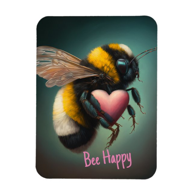 Íman Bumble Bee - Bee Happy - Magnet flexível (Vertical)