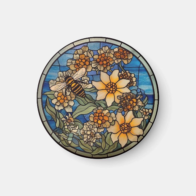 Íman Bumblebee de vidro manchado (Frente)