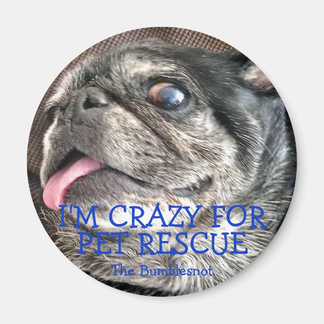 Íman Bumblesnot magnet: Eu sou louca por Pet Rescue (Frente)