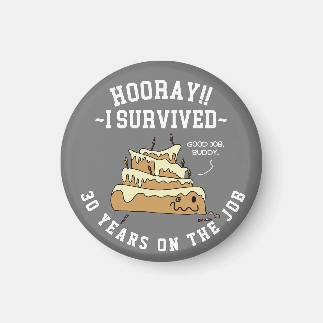 Íman Bumbum Personalizado de Aniversário de Trabalho de (Frente)