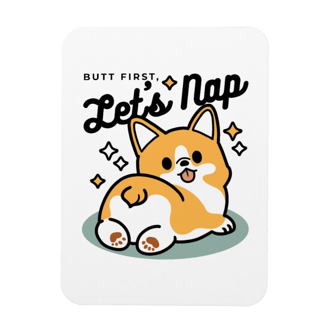 Íman Bumbum Primeiro, Vamos Nap - Bumbum Corgi Cute (Vertical)