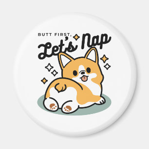 Íman Bumbum Primeiro, Vamos Nap - Bumbum Corgi Cute