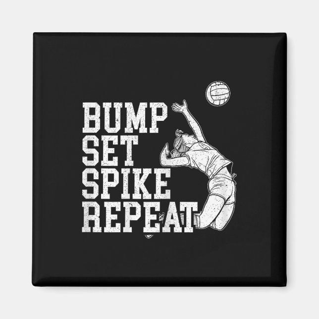 Íman Bump Set Spike Repeat Volleyll Player Coach Gameda (Frente)