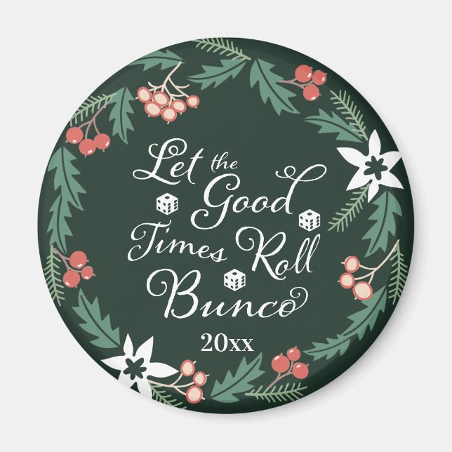Íman Bunco Merry Christmas Wreath Dice (Frente)