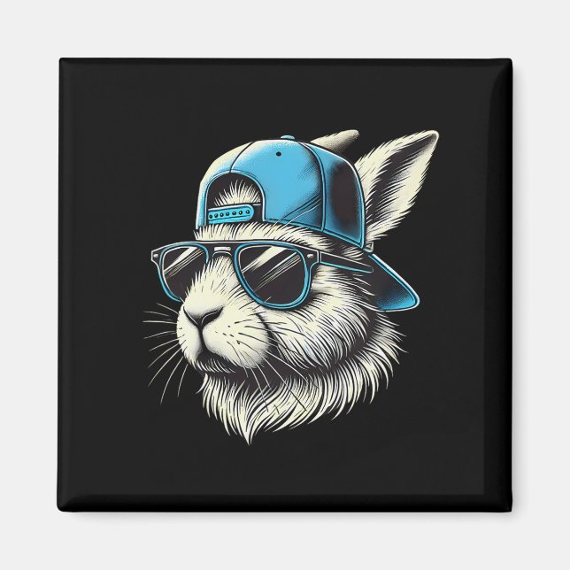 Íman Bunny Face Hat Pulga Felz pascoa Day Boy (Frente)