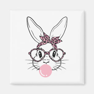 Íman Bunny Face Leopardo Gles Bublegle Páscoa Day Girl