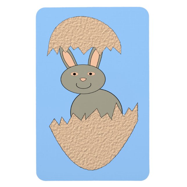 Íman Bunny Hatching from Egg Weirt Magnet (Vertical)