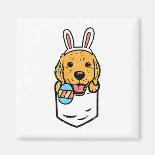 Íman Bunny Retriever Dourado de Bolso Cute Easter Homem