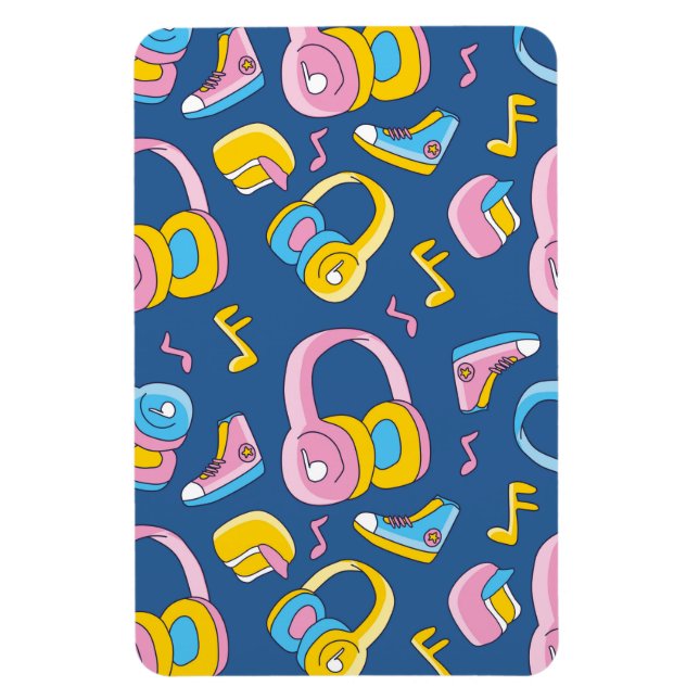 Íman Bunter Musikmix em rosa, blau, gelb (Vertical)