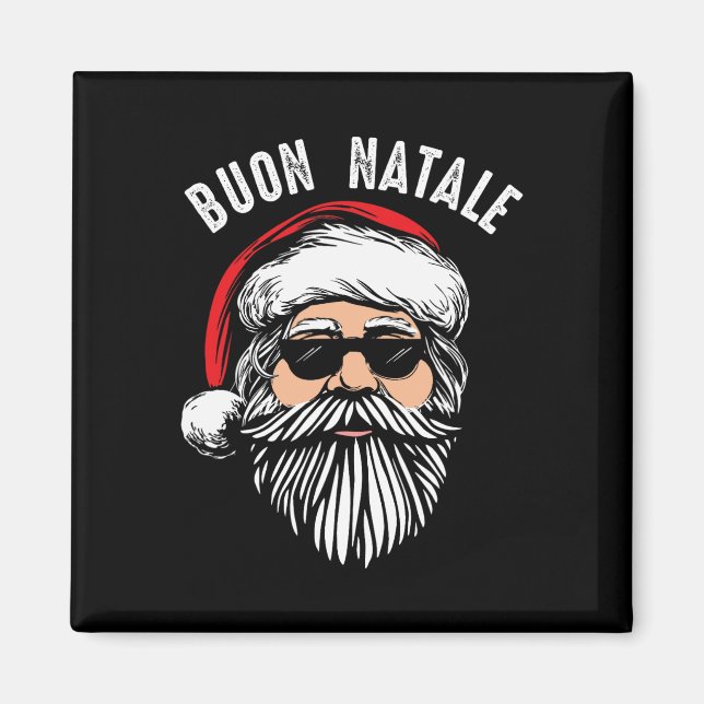 Íman Buon natale italiano santa claus babbo cristo engr (Frente)