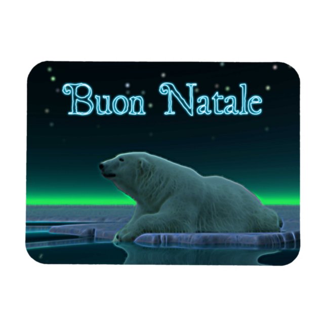 Íman Buon Natale - Urso Polar De Borda De Gelo (Horizontal)