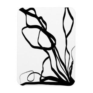 Íman Buquê Blanc: Abstrato branco e preto