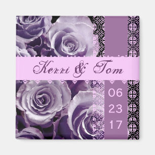 Íman Buquê cor-de-rosa do casamento roxo do Lilac com