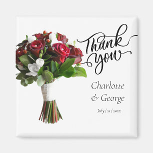 Íman Buquê de Flores Agradecimento Favor de Casamento