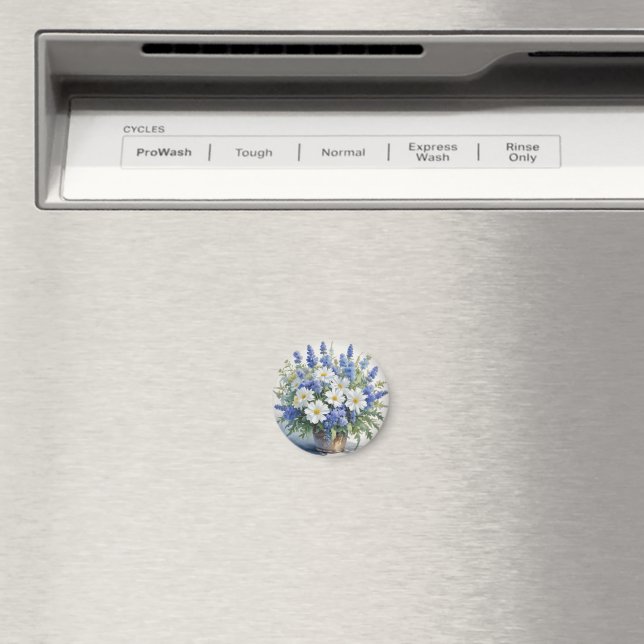 Íman Buquê de Flores Elegante Aquarela (In Situ (Dishwasher))