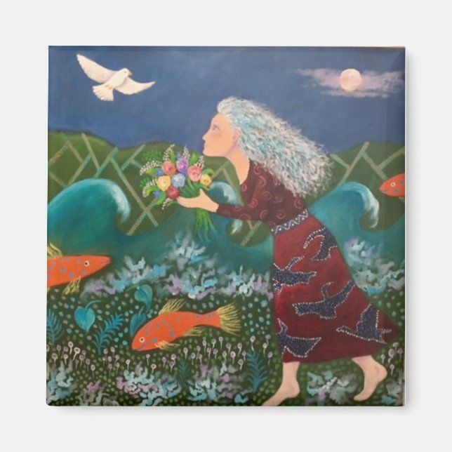 Íman Buquê de Lua Azul (Frente)