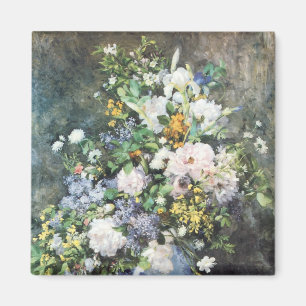 Íman Buquê de Primavera de Pierre Renoir, Flores Vintag