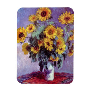Íman Buquê de Sunflower por Claude Monet, Vintage Art