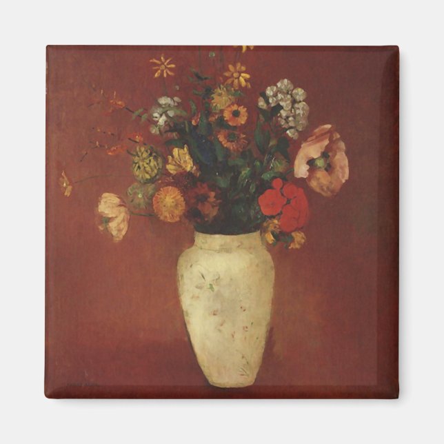 Íman Buquê em um vaso chinês, Odilon Redon Fine Art (Frente)
