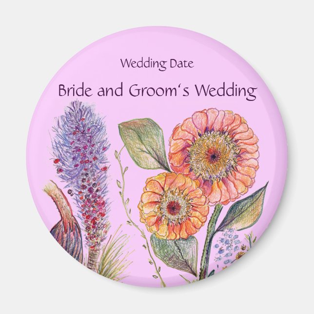 Íman Buquê Flor Casamento de Souvenir Magnet (Frente)