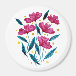 Íman Buquê floral bonito - magenta e lactato