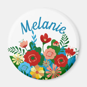 Íman Buquê Floral Colorido Brilhante Personalizado